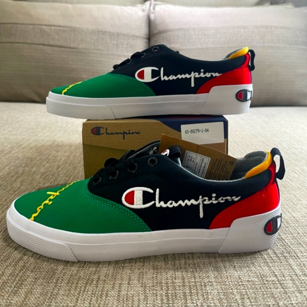 Champion Red Black Green Swipe Color Block
